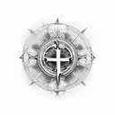 Cross with 2 Timothy 1:7 tattoo design idea