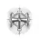 christian Cross with the words 2 Timothy 1:7 tattoo design idea