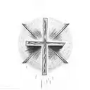 christian Cross with the words 2 Timothy 1:7 tattoo design idea