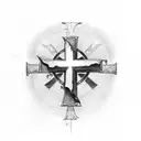 christian Cross with the words 2 Timothy 1:7 tattoo design idea