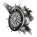 A tattoo of a roulette wheel with the client's lucky number highlighted (19) tattoo design idea
