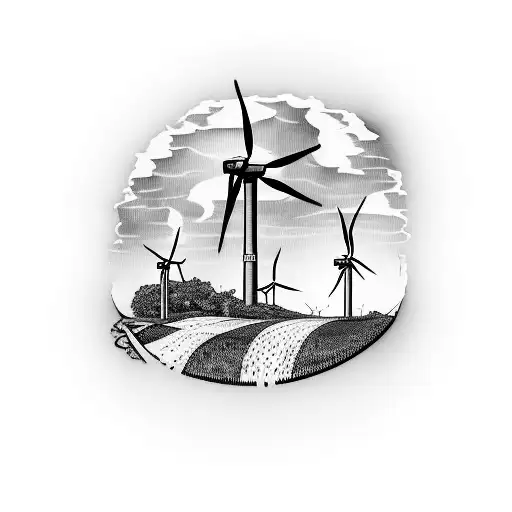 wind turbines Appalachia  tattoo design idea