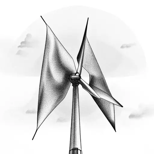 wind turbines in a light bulb tattoo design idea