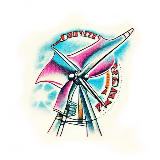 wind turbine tattoo design idea