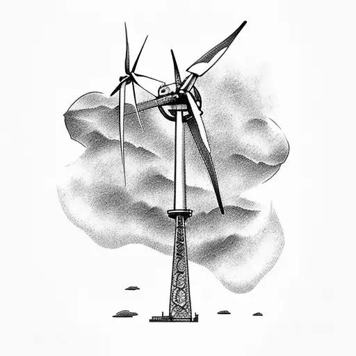 wind turbines WV  tattoo design idea
