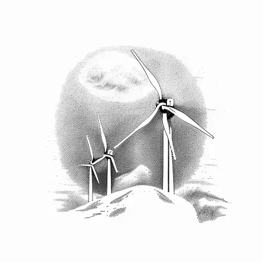 wind turbines West Virginia  tattoo design idea