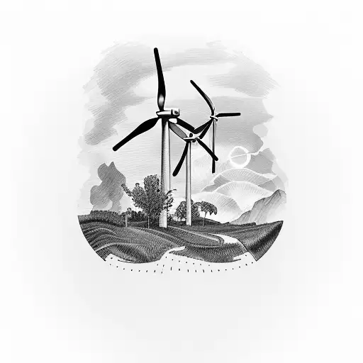 wind turbines Appalachia  tattoo design idea