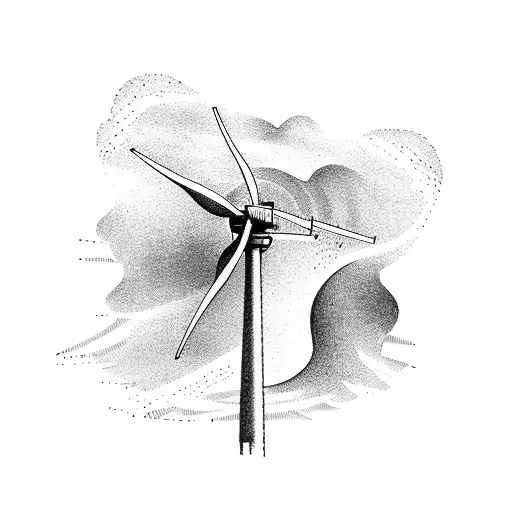 wind turbines tattoo design idea