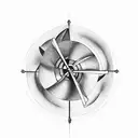 windmill turbine hills tattoo design idea