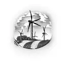 wind turbines Appalachia  tattoo design idea