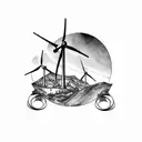 wind turbines Appalachia  tattoo design idea