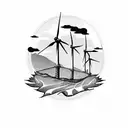 wind turbines Appalachia  tattoo design idea
