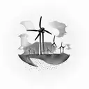 wind turbines Appalachia  tattoo design idea