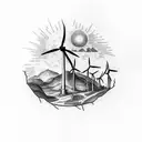 wind turbines Appalachia  tattoo design idea