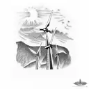 wind turbines Appalachia  tattoo design idea