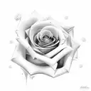 Rose with name Agatha tattoo design idea