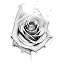 Rose with name Agatha tattoo design idea