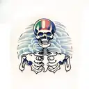 western cowboy  skeleton full body tattoo design idea