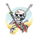western cowboy  skeleton full body tattoo design idea