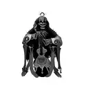 a skeleton holding a guitar tattoo design idea