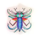 rainbow mantis shrimp wearing thanos' glove  tattoo design idea