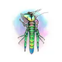 rainbow mantis shrimp wearing thanos' glove  tattoo design idea