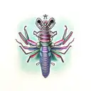 rainbow mantis shrimp wearing thanos' glove  tattoo design idea