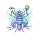 rainbow mantis shrimp wearing thanos' glove  tattoo design idea