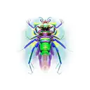 rainbow mantis shrimp wearing thanos' glove  tattoo design idea