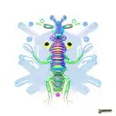 rainbow mantis shrimp wearing thanos' glove  tattoo design idea