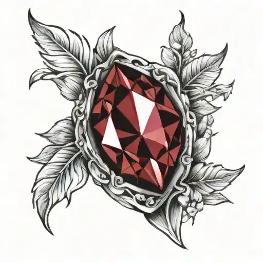 ruby gemstone tattoo design idea