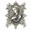 the black madonna  tattoo design idea
