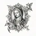 the black madonna  tattoo design idea