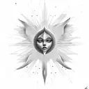 Dove and sun rays tattoo design idea