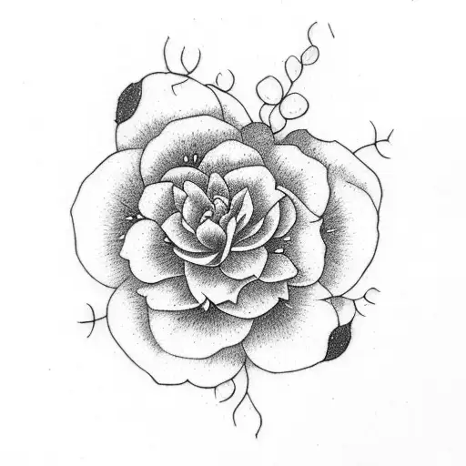 January and December birth flowers tattoo design idea