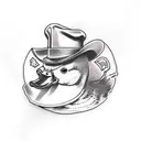 duck with fedora and a gun tattoo design idea