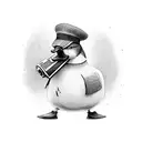 duck with fedora and a gun tattoo design idea