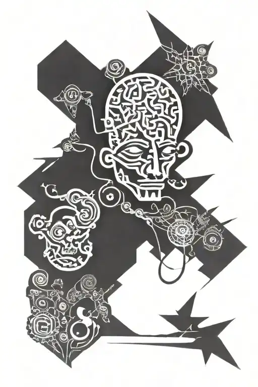 between self-exposure and concealmet; eros as the main object of greed; lack, impulse of unification, devastation. tattoo design idea