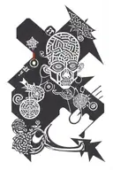 between self-exposure and concealmet; eros as the main object of greed; lack, impulse of unification, devastation. tattoo design idea