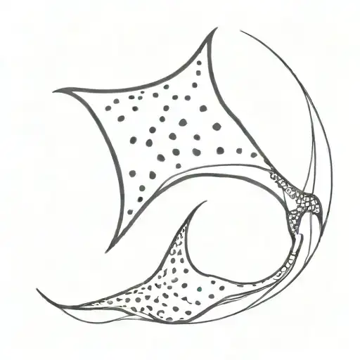 spotted eagle ray swimming tattoo design idea