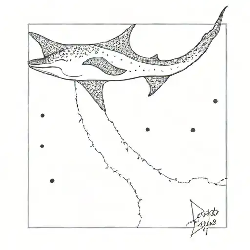 spotted eagle ray swimming tattoo design idea