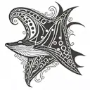spotted eagle ray swimming tattoo design idea
