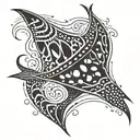 spotted eagle ray swimming tattoo design idea