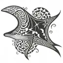spotted eagle ray swimming tattoo design idea