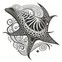spotted eagle ray swimming tattoo design idea