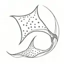 spotted eagle ray swimming tattoo design idea