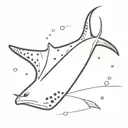spotted eagle ray swimming tattoo design idea