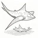 spotted eagle ray swimming tattoo design idea