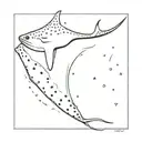 spotted eagle ray swimming tattoo design idea