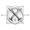S L initial with anchor design  tattoo design idea